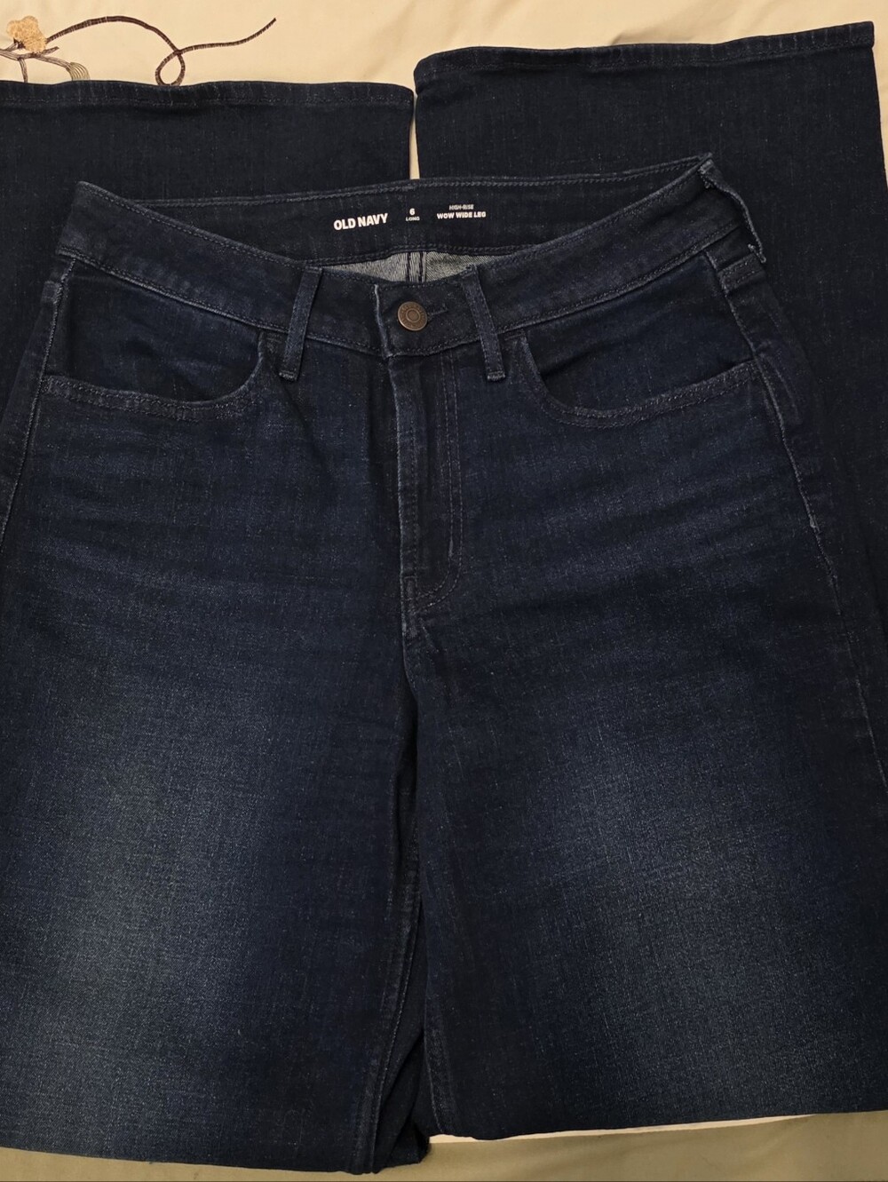 Dark Blue Old Navy High Waisted Wide-Leg Jeans